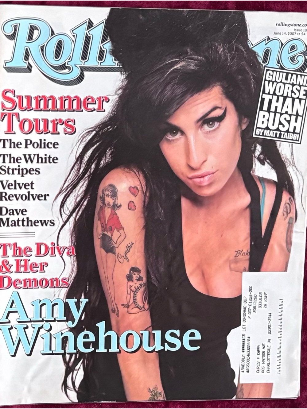 Vintage Rare Rolling Stone June 2007
Magazine Amy Winehouse